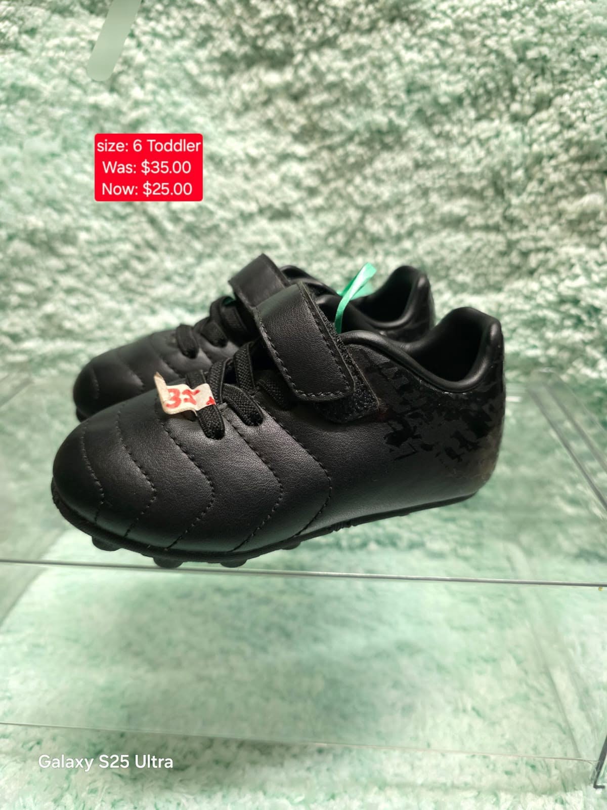 Black Toddler Cleats — Size 6