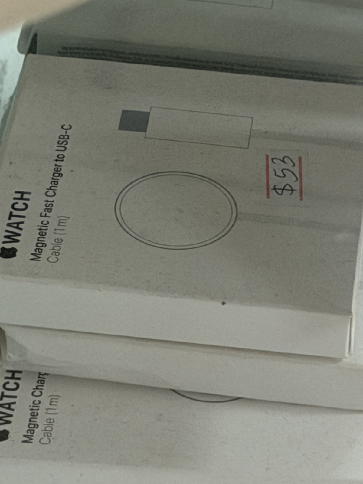 Apple Watch Magnetic Fast Charger to USB-C Cable — White; 1 m