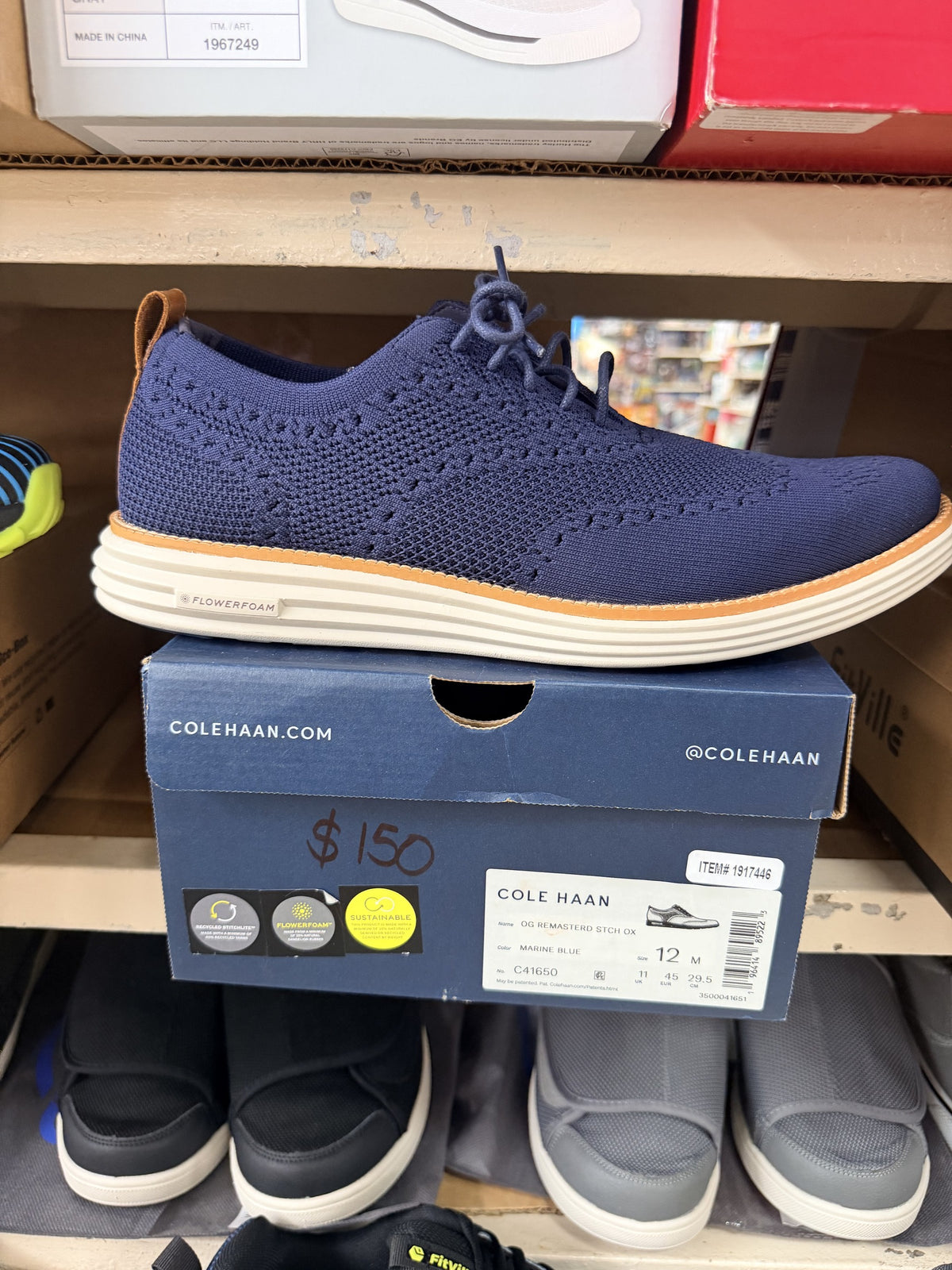 Cole Haan OriginalGrand Remastered Stitchlite Oxford — Marine Blue; US men's 12 M