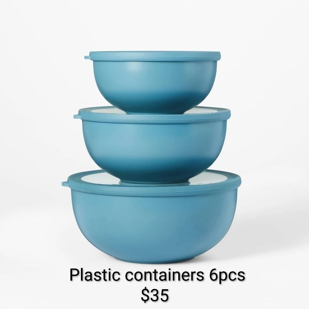 Plastic Food Containers 6-Piece