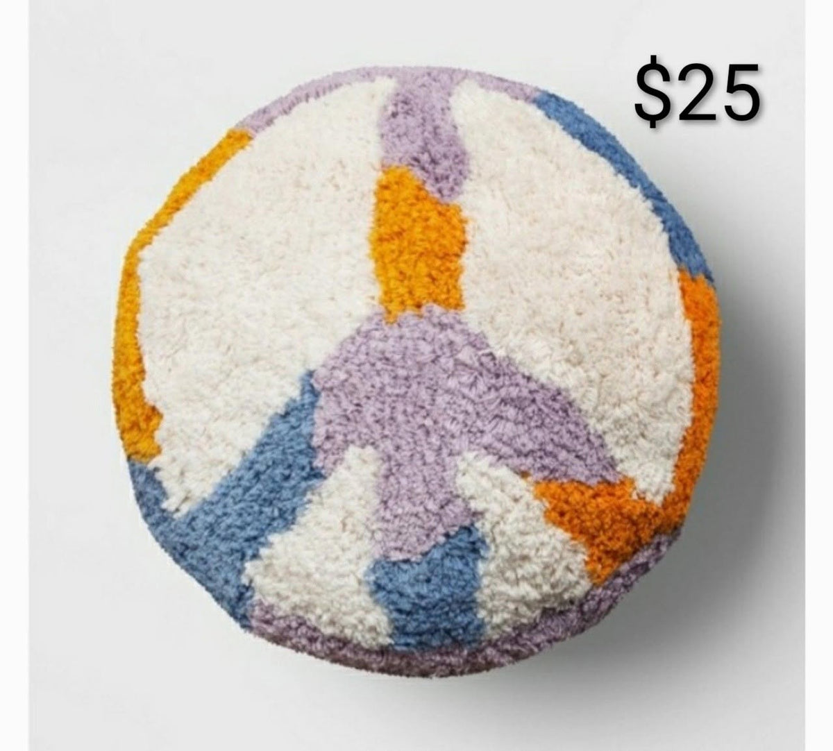 Peace Sign Round Accent Pillow