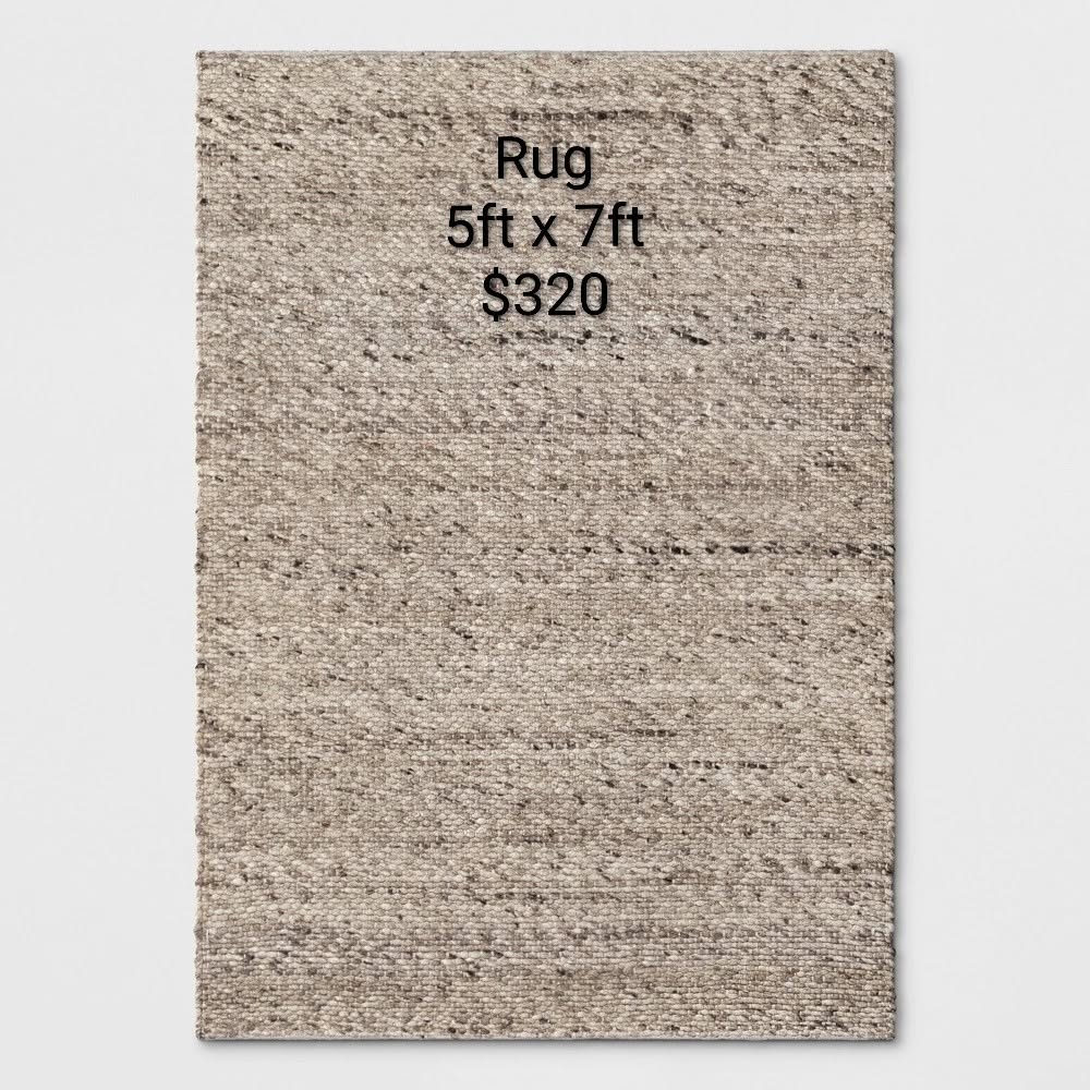Beige Area Rug 5 x 7 ft