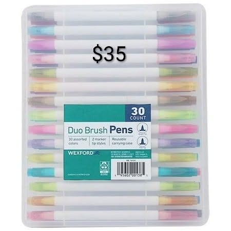Wexford Dual Brush Pens 30-Count
