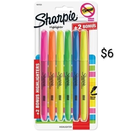 Sharpie Highlighters — 6-Pack