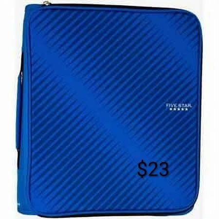 Five Star Blue Zippered Binder