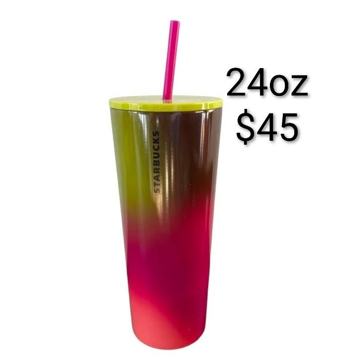 Pink and Yellow Gradient Cold Cup — 24 oz