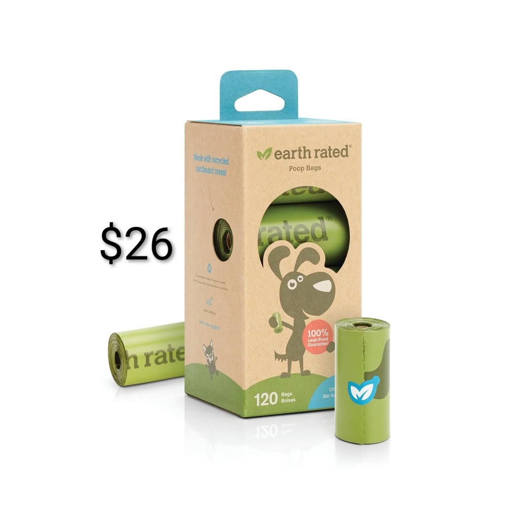 Earth Rated Poop Bag Dispenser and 120 Bags