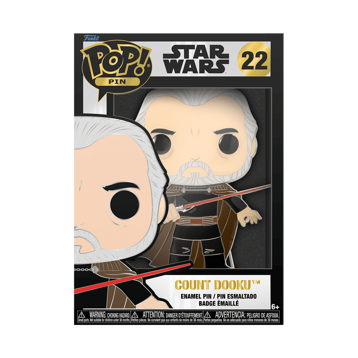 Funko Pop! Pin Count Dooku #22 — Star Wars; box #22