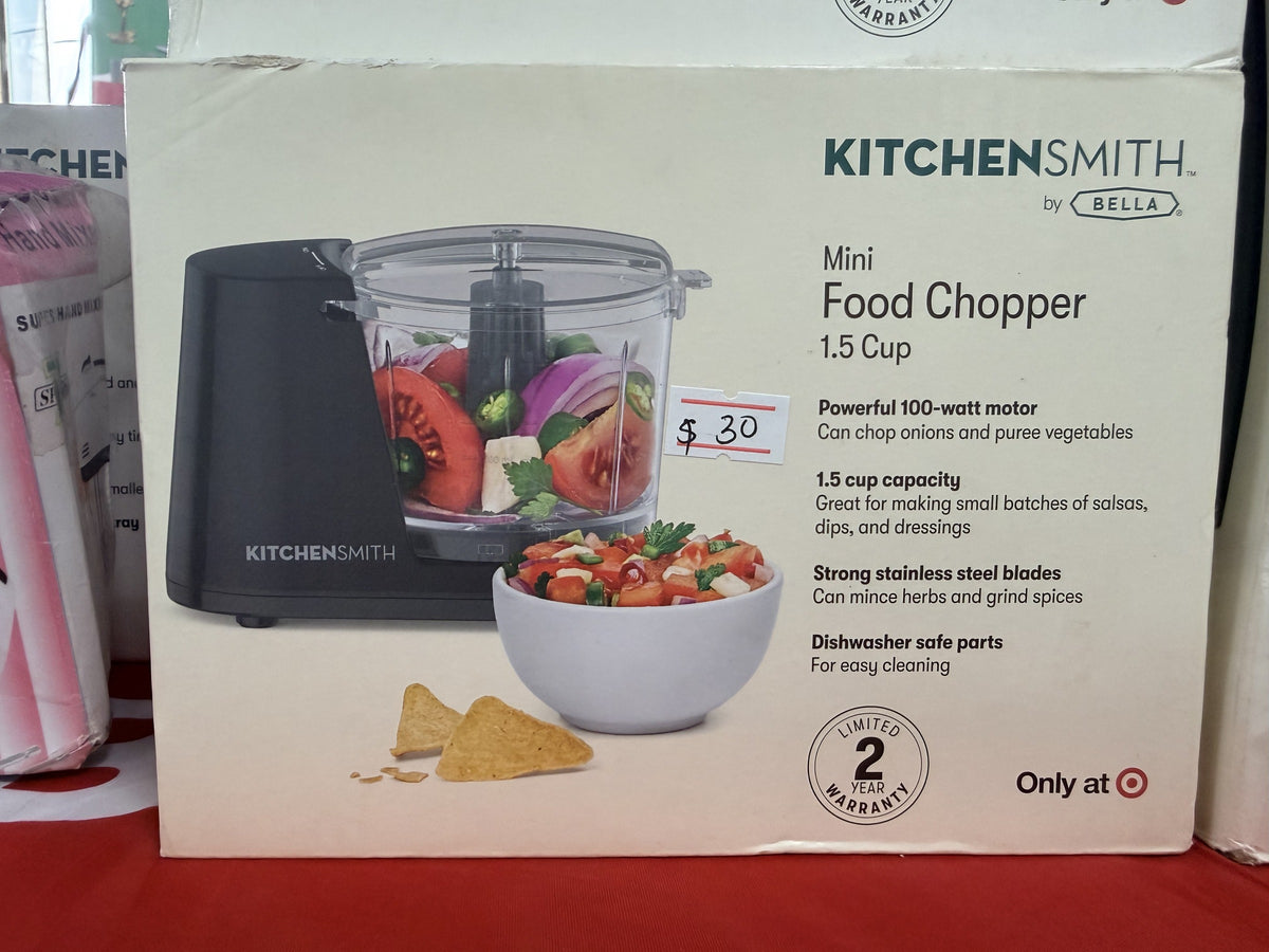 KitchenSmith by Bella Mini Food Chopper — 1.5 cup; black