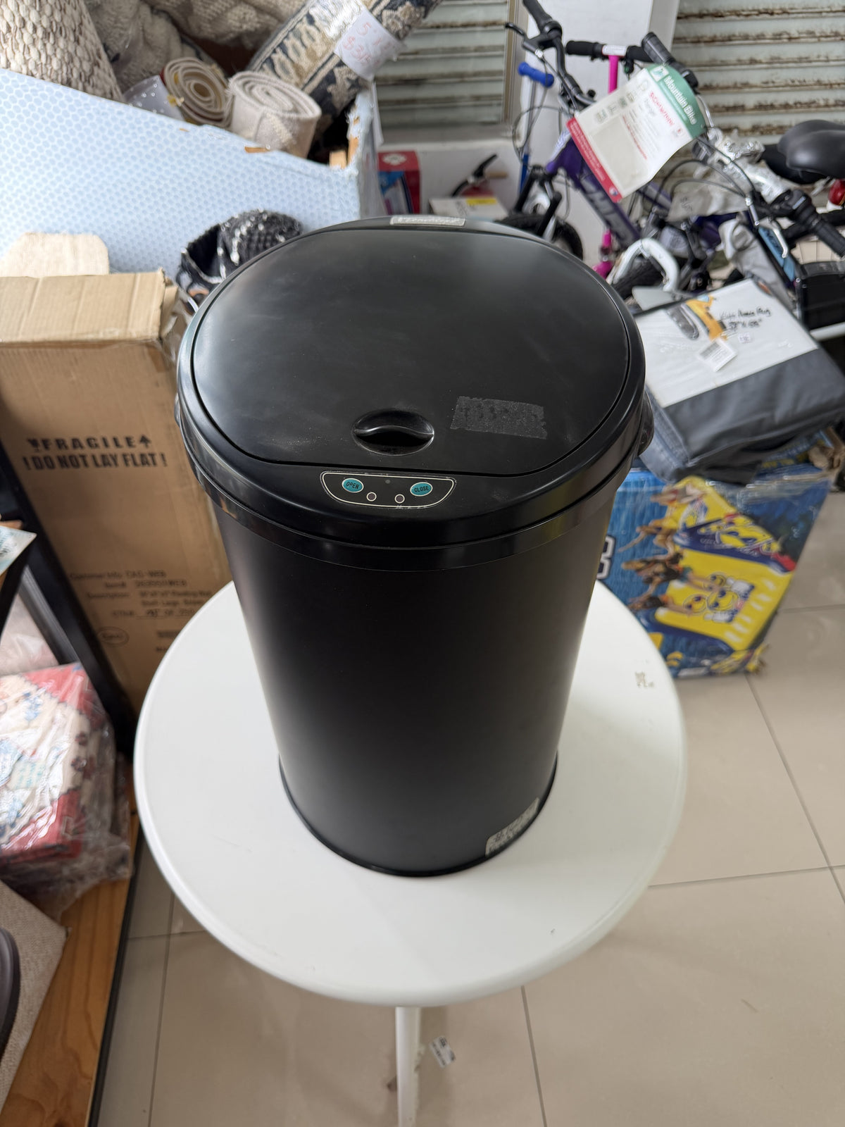 Kohler 13-Gallon Touchless Stainless Steel Trash Can — 13 gallon; black stainless