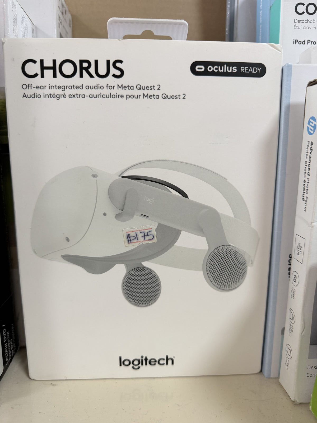 Logitech Chorus Off-Ear Integrated Audio for Meta Quest 2 — White/Gray