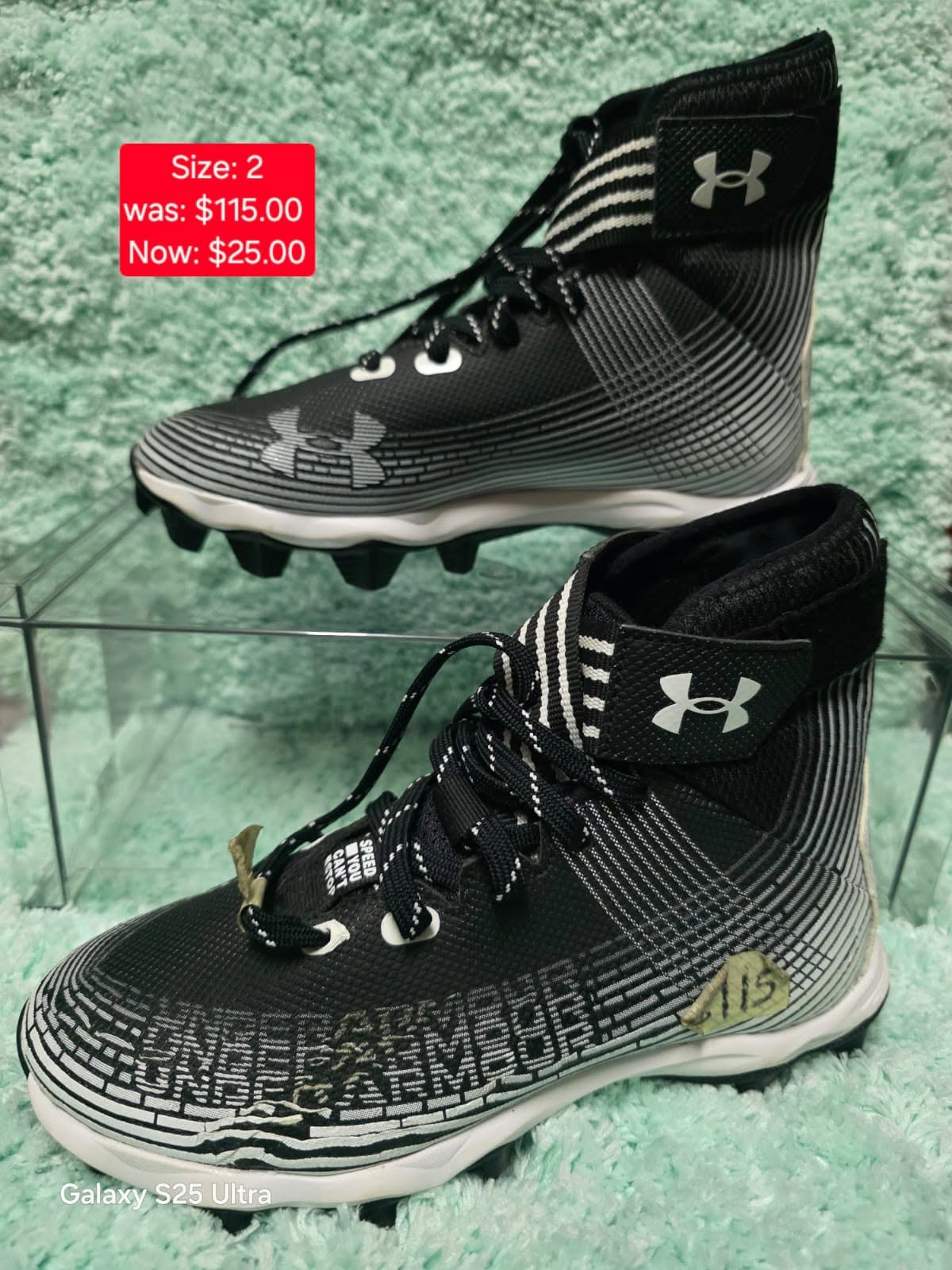 Under Armour Baseball Cleats — Size 2
