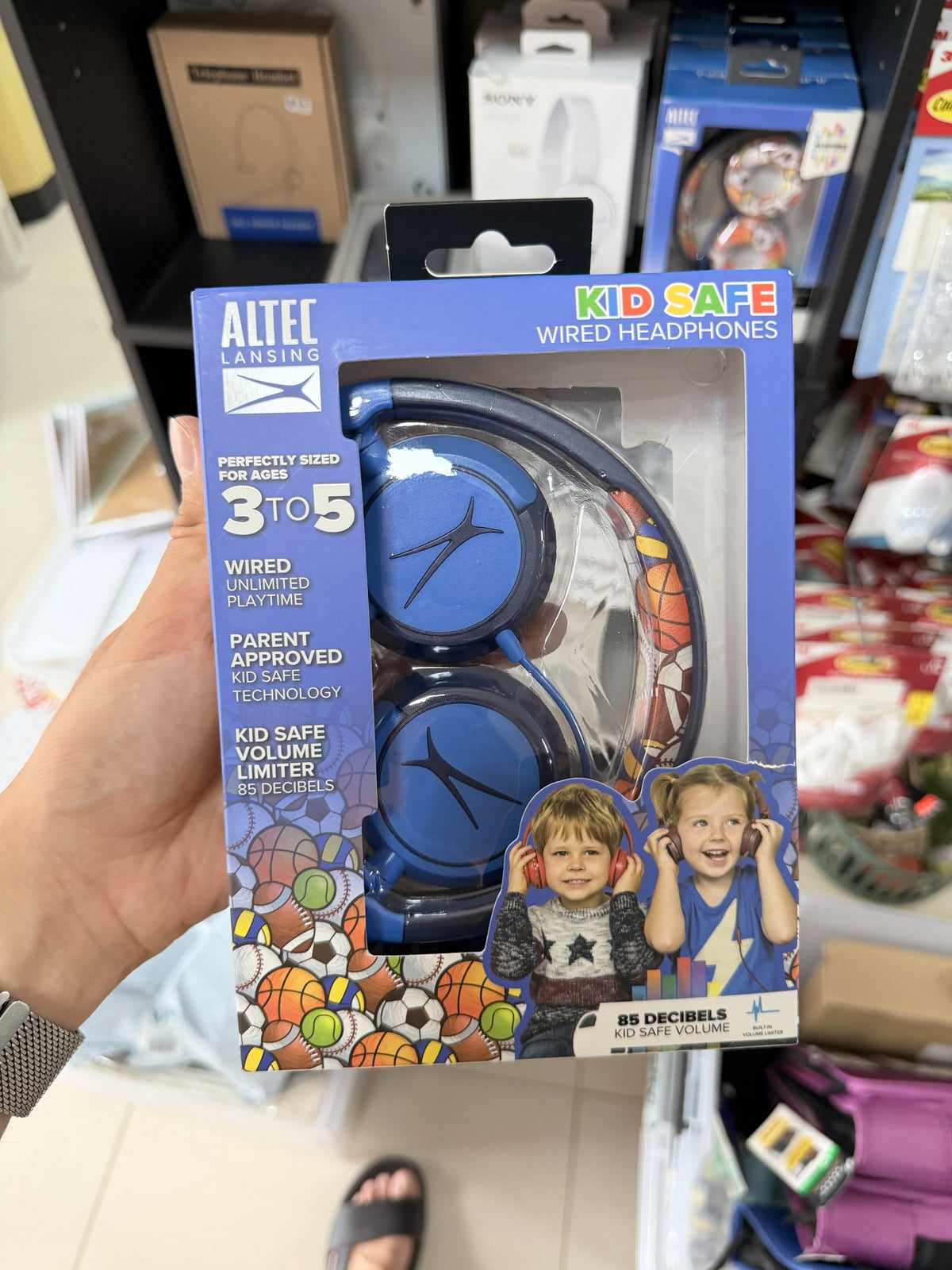 Altec Lansing Kid Safe Wired Headphones — Blue; ages 3-5