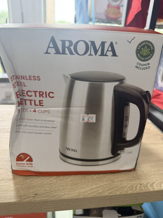 Aroma Rapid-Boil Stainless Steel Electric Kettle — 1 L / 4 cup