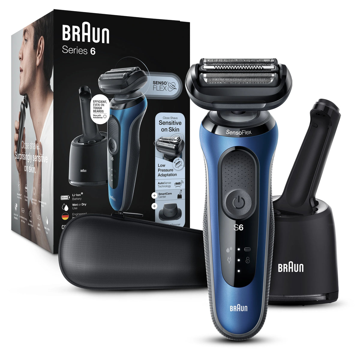 Braun Series 6 6072cc Wet and Dry Electric Shaver System — Blue/Black