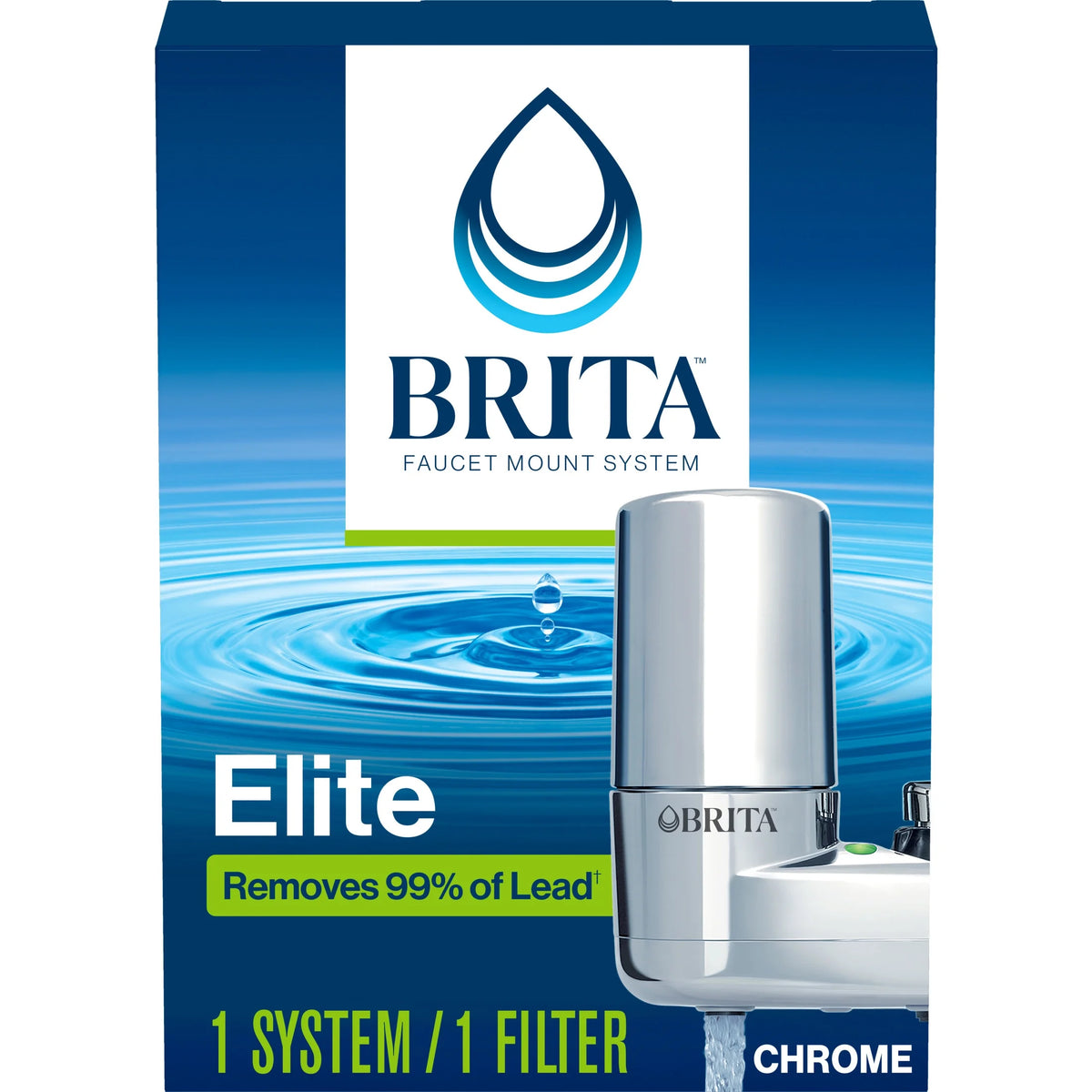 Brita Elite Faucet Water Filter System — Chrome; 1 system / 1 filter