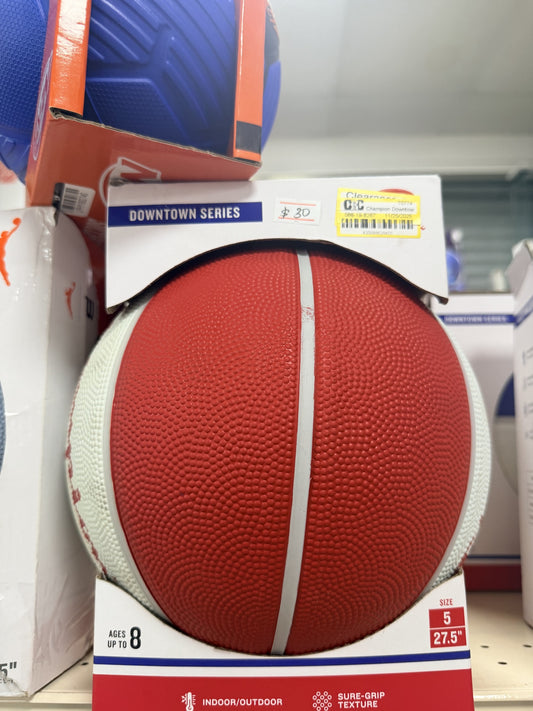 Champion Downtown Series Basketball — Red/white; size 5 / 27.5 in