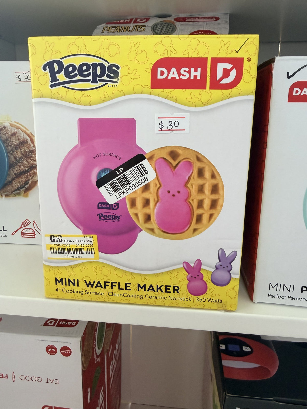 Dash Peeps Mini Waffle Maker — 4 in; pink