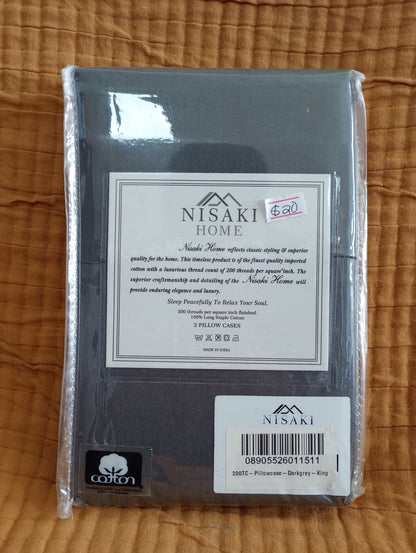 Nisaki Home King Dark Gray Pillowcase Set — Facebook gallery image