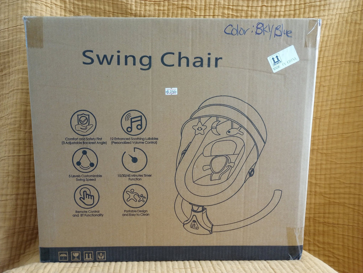 Baby Swing Chair — Sky Blue packaging