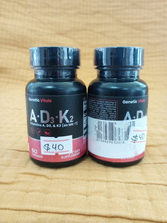 Genetic Vitale A-D3-K2 Supplement — 60 Capsules