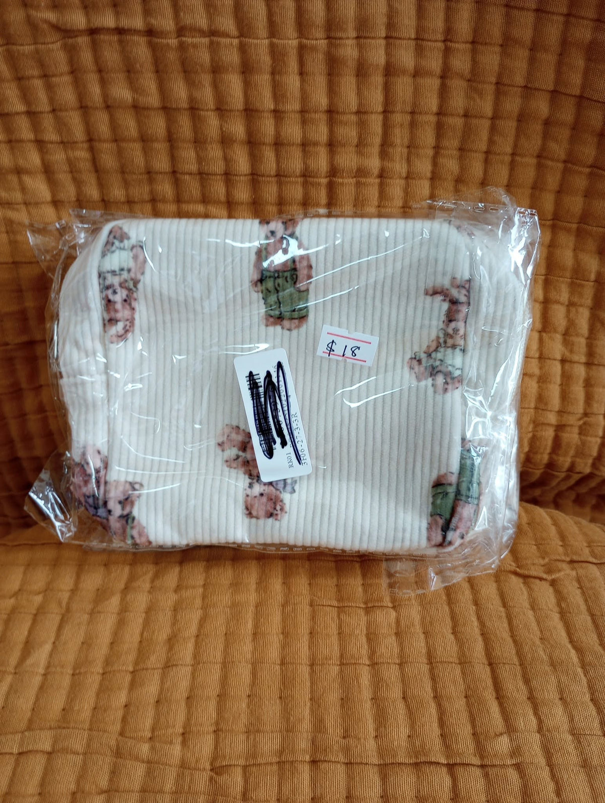 Cream floral travel cosmetic bag