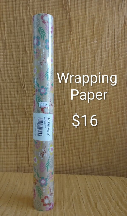 Floral gift wrapping paper roll