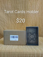 Dark tarot card holder tray with triple moon design
