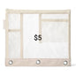 Clear 3-Ring Binder Pouch — Beige Trim