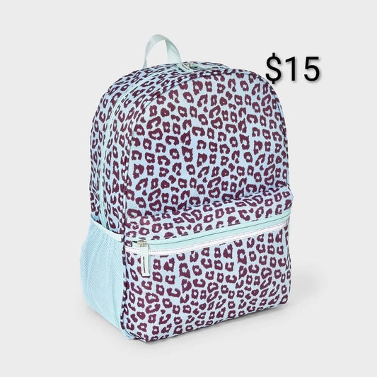 Leopard Print Kids Backpack