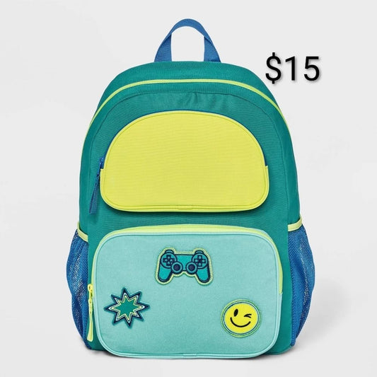 Video Game Patch Kids Backpack — Teal