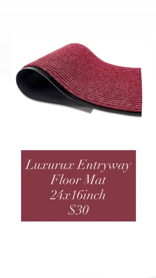 Red Entryway Mat — 24 x 16 in