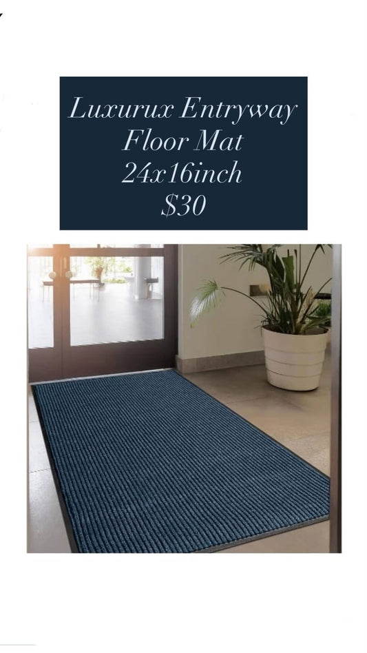 Blue Entryway Mat — 24 x 16 in