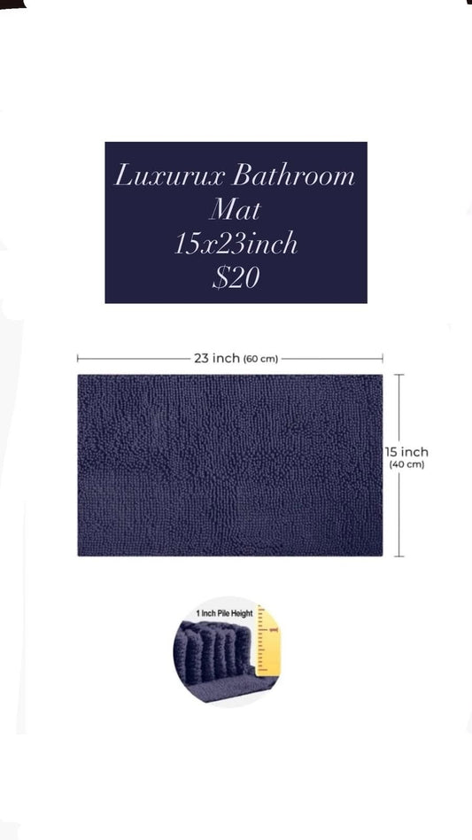 Blue Bathroom Mat — 15 x 23 in
