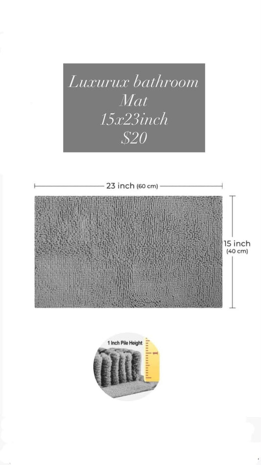 Gray Bathroom Mat — 15 x 23 in