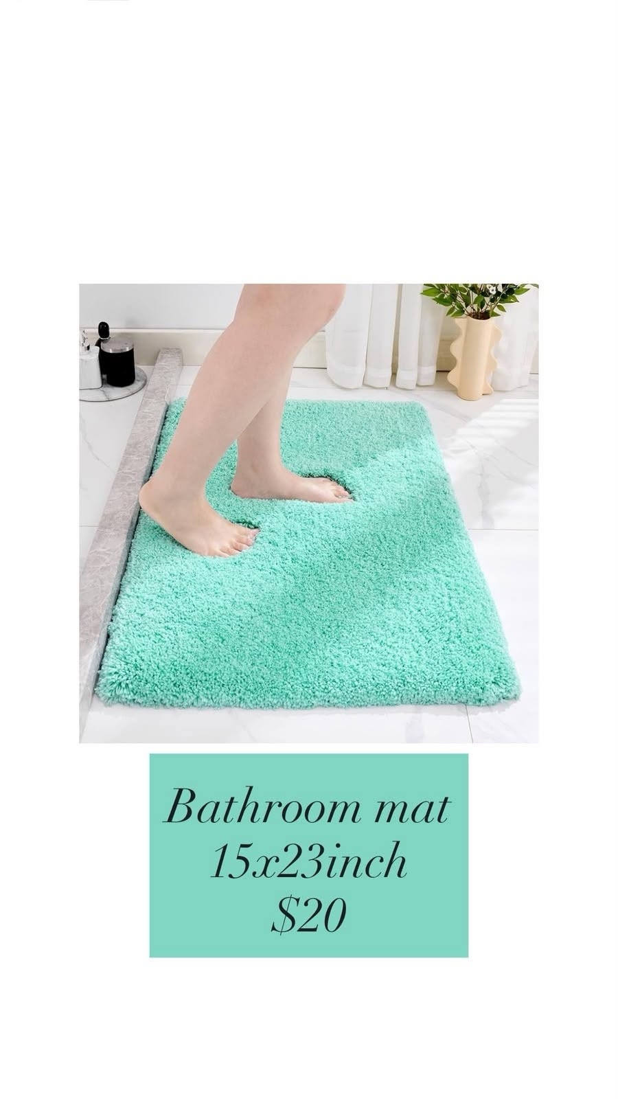 Mint Bathroom Mat — 15 x 23 in