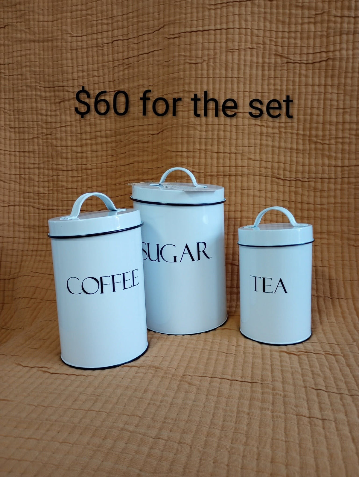 Coffee, Sugar and Tea Canister Set — 3-Piece