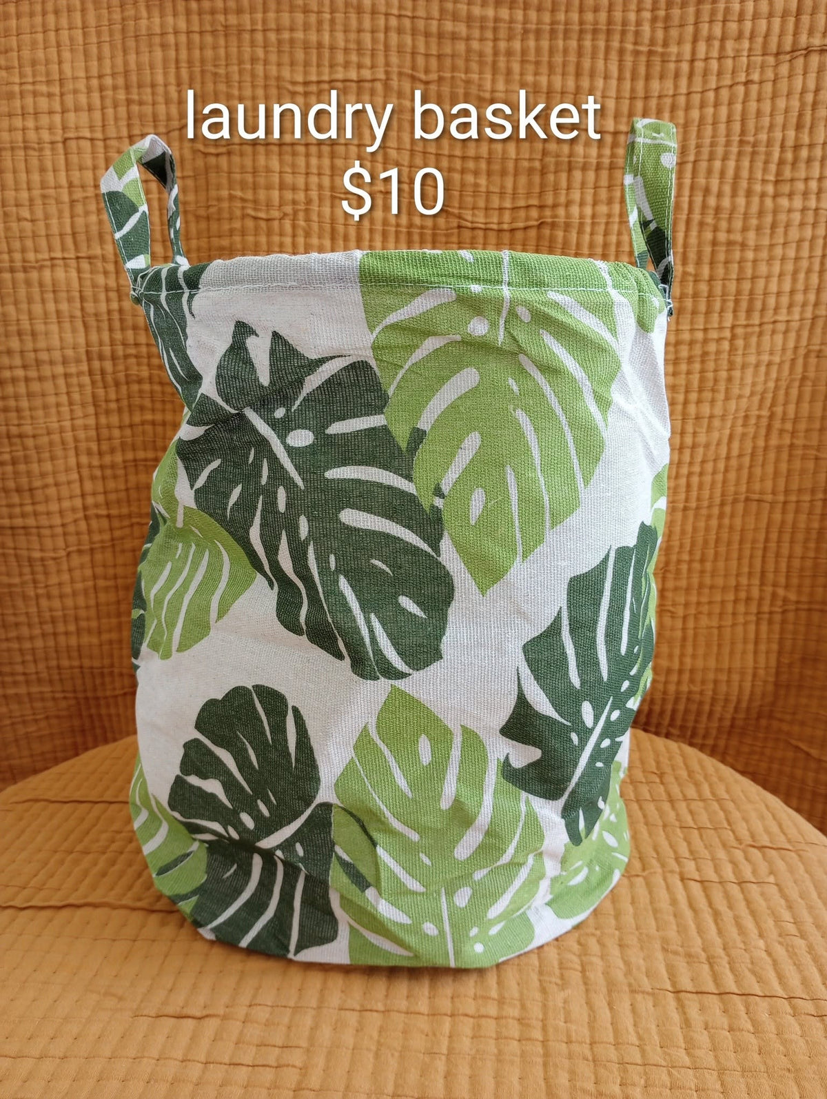Tropical Leaf Laundry Basket