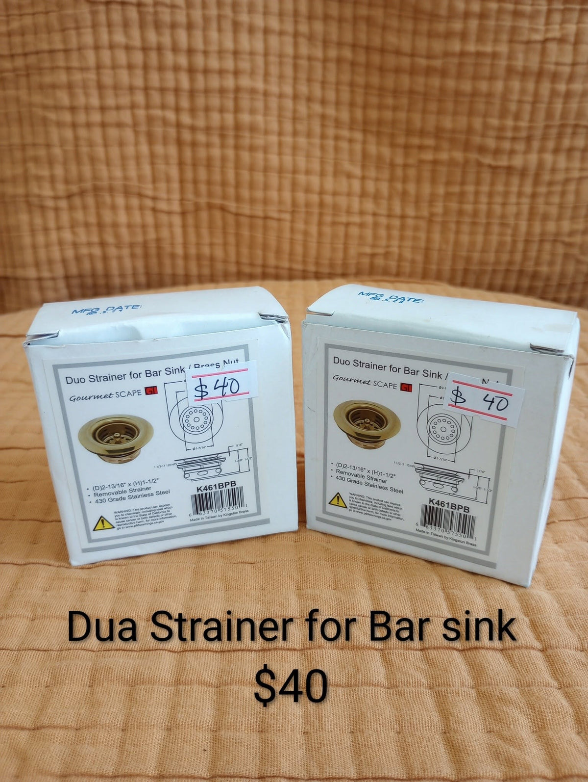 Dual Sink Strainer for Bar Sink