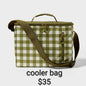 Green Gingham Cooler Bag