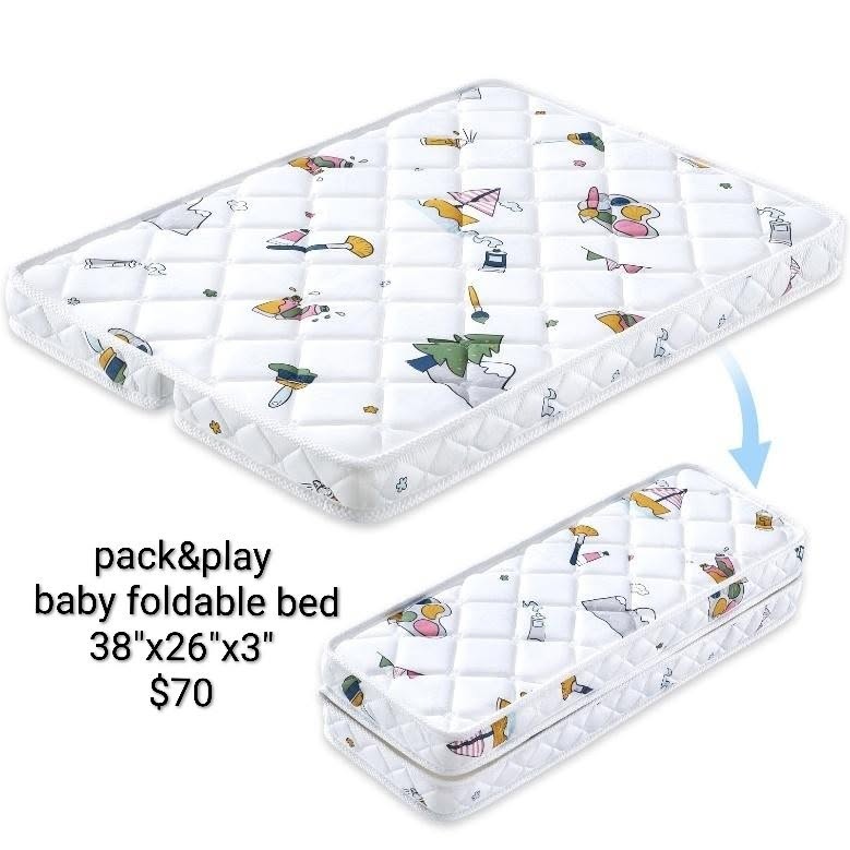 Pack and Play Foldable Baby Mattress 38 x 26 x 3 in