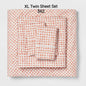 Red Patterned XL Twin Sheet Set