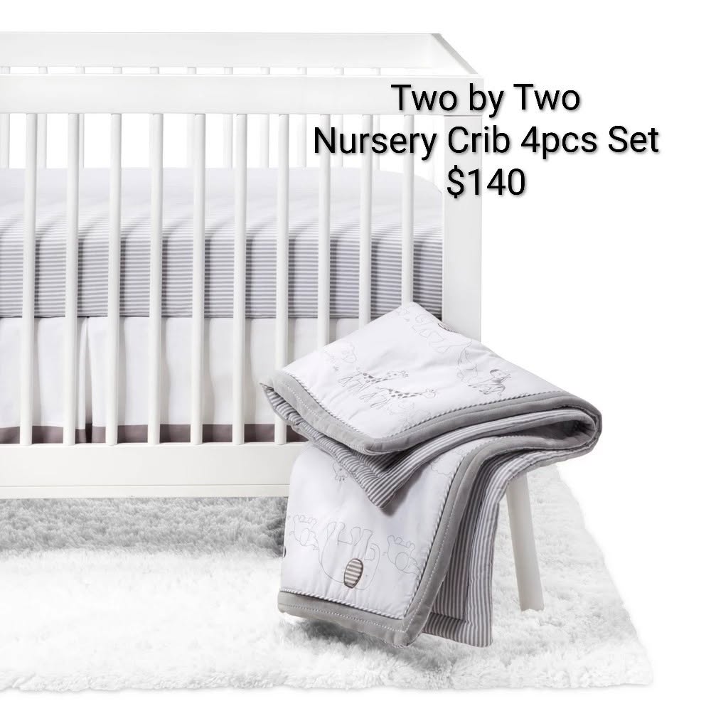 Two by Two Nursery Crib Bedding Set 4-Piece