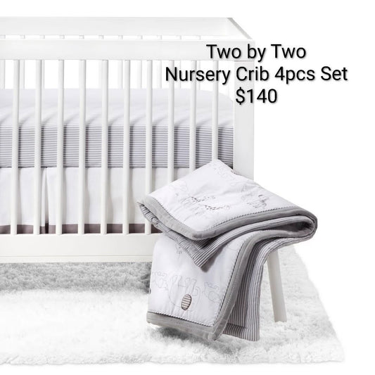 Two by Two Nursery Crib Bedding Set 4-Piece