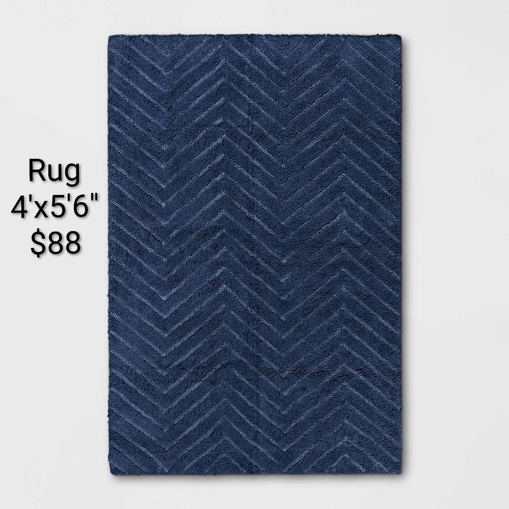 Blue Area Rug 4 x 5 ft 6 in