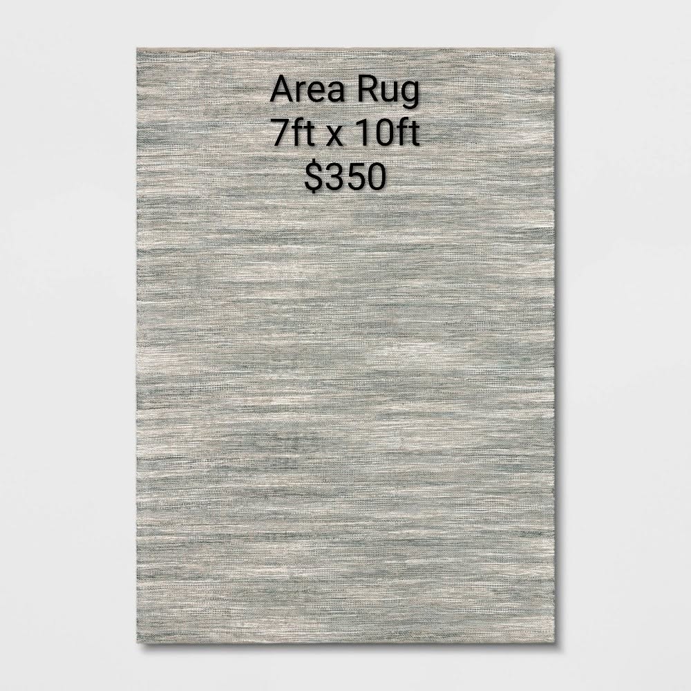 Gray Area Rug 7 x 10 ft