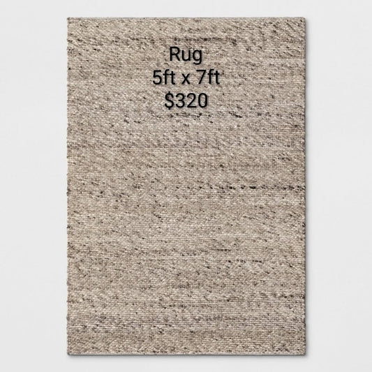 Beige Area Rug 5 x 7 ft