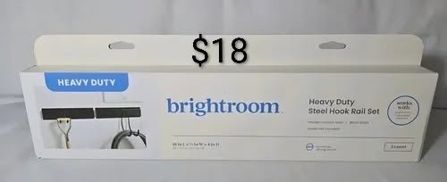 Brightroom Heavy-Duty Steel Hook Rail Set