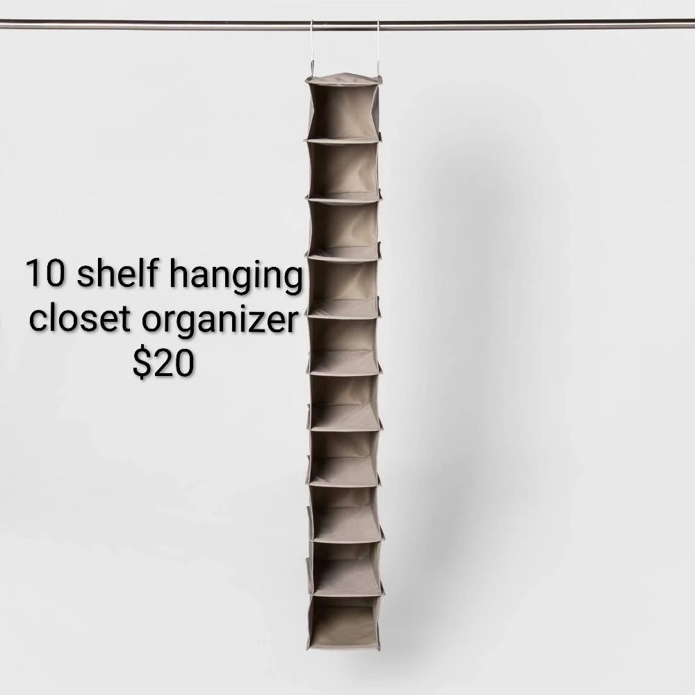 Hanging Closet Organizer 10-Shelf
