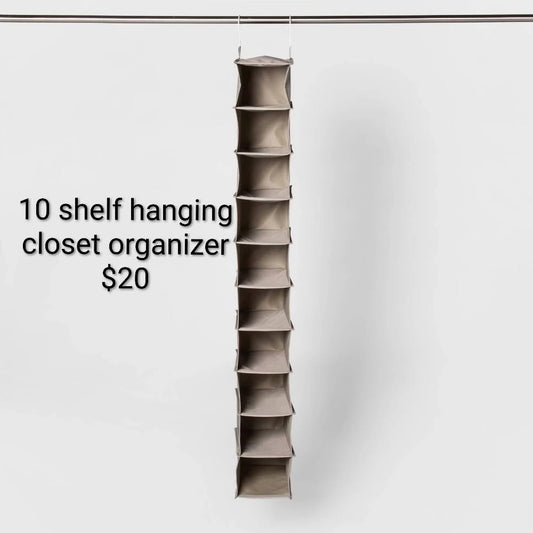Hanging Closet Organizer 10-Shelf